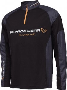 Savage Gear Savage Gear Tournament Gear Shirt XL Zip Black Ink - koszulka wędkarska 1