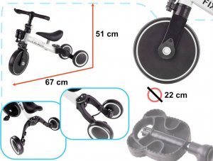 Rowerek biegowy Kontext Trike Fix Mini 3w1 biały 3