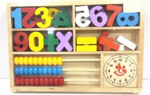 Ramiz Drewniany zestaw 3w1 do nauki matematyki i zegara dla dzieci 1
