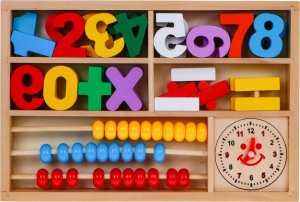 Ramiz Drewniany zestaw 3w1 do nauki matematyki i zegara dla dzieci 2
