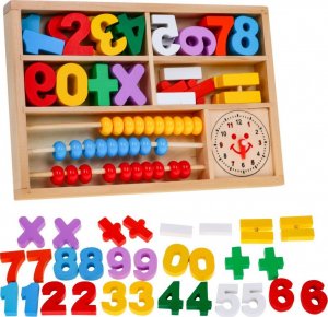 Ramiz Drewniany zestaw 3w1 do nauki matematyki i zegara dla dzieci 4