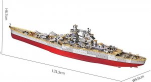 Piececool Piececool Puzzle Metalowe Model 3D - Okręt Bojowy Richelieu 3