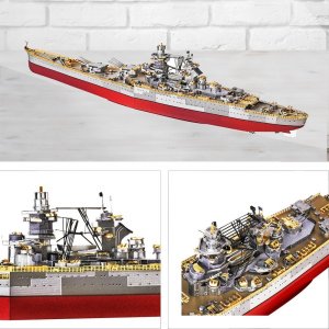Piececool Piececool Puzzle Metalowe Model 3D - Okręt Bojowy Richelieu 5