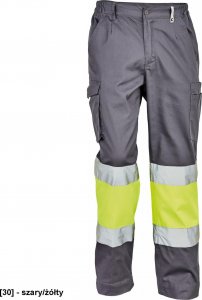 CERVA BILBAO HV spodnie robocze łączone z częścią Hi-Vis i taśmami odblaskowymi - szary/żółty 62 1
