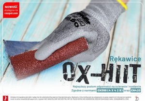 Ogrifox OX-HIIT - rękawice ochronne, połączenie nylonu z włóknem szklanym, ścieg 13, powleczone poliuretanem 9 2
