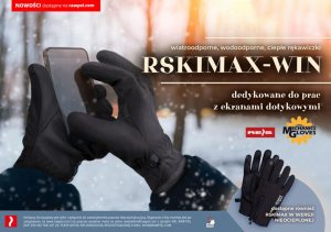R.E.I.S. RSKIMAX-WIN - rękawice ochronne ocieplane tkaniną THINSULATE, doskonałe do prac z ekranami dotykowymi M 1