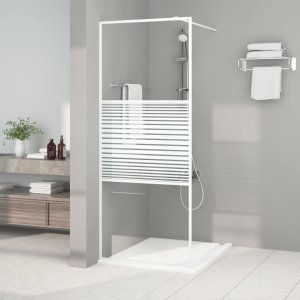 vidaXL vidaXL Ścianka prysznicowa, biała, 80x195 cm, przezroczyste szkło ESG 1
