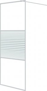 vidaXL vidaXL Ścianka prysznicowa, biała, 80x195 cm, przezroczyste szkło ESG 2