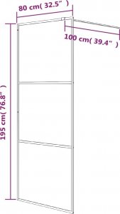 vidaXL vidaXL Ścianka prysznicowa, biała, 80x195 cm, przezroczyste szkło ESG 7