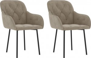 vidaXL vidaXL Krzesła stołowe, 2 szt., jasnoszare, obite aksamitem 2