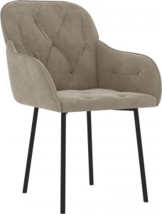 vidaXL vidaXL Krzesła stołowe, 2 szt., jasnoszare, obite aksamitem 3