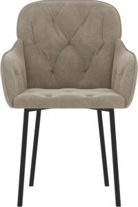 vidaXL vidaXL Krzesła stołowe, 2 szt., jasnoszare, obite aksamitem 4