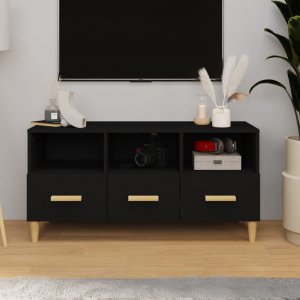 vidaXL vidaXL Szafka pod TV, czarna, 102x36x50 cm, materiał drewnopochodny 1