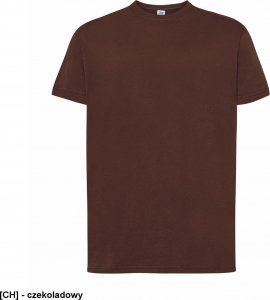 JHK T-shirt JHK TSRA 150 - męski z krótkim rękawem wzmocniony lycrą ściągacz, 100% bawełna, 155-160g - czekoladowy M 1