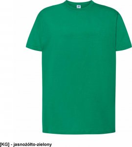 JHK T-shirt JHK TSRA 150 - męski z krótkim rękawem wzmocniony lycrą ściągacz, 100% bawełna, 155-160g - jasnożółto-zielony L 1