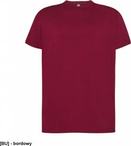 JHK T-shirt JHK TSRA 150 - męski z krótkim rękawem wzmocniony lycrą ściągacz, 100% bawełna, 155-160g - bordowy M 1