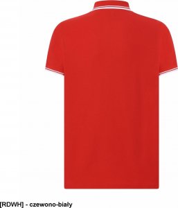 JHK PORA 210 - męskie polo z krótkim rękawem 100% stabilizowana bawełna, 200- 210g - czewono-biały XS 2