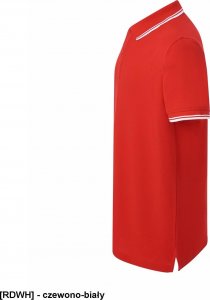 JHK PORA 210 - męskie polo z krótkim rękawem 100% stabilizowana bawełna, 200- 210g - czewono-biały XS 3