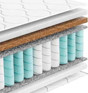 Tompol Materac 90x200 kieszeniowy + kokos TIKO 17cm sprężynowy wygodny z pokrowcem 2