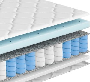 Tompol Materac 160x200 kieszeniowy + lateks DelightAir z pokrowcem średniotwardy	 2