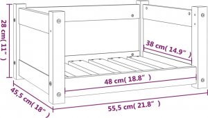 vidaXL vidaXL Legowisko dla psa, 55,5x45,5x28 cm, lite drewno sosnowe 8