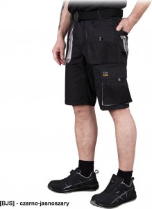 R.E.I.S. FORECO-TS - Spodnie ochronne do pasa z krótkimi nogawkami - czarno-jasnoszary S 1