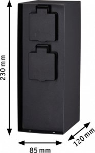 Paulmann Outdoor kolumna z gniazdami prograMator czasu IP44 230V Stal szlachetna Antracyt 5