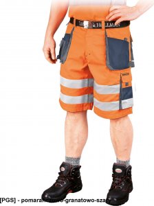 R.E.I.S. LHFMNXTS - spodnie ochronne do pasa - krótkie - pomarańczowo-granatowo-szary 3XL 1