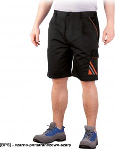 R.E.I.S. PRO-TS - Spodnie ochronne do pasa z krótkimi nogawkami - czarno-pomarańczowo-szary S 1