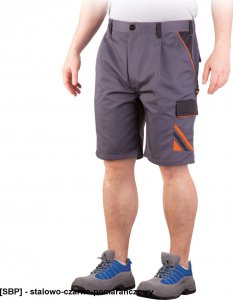 R.E.I.S. PRO-TS - Spodnie ochronne do pasa z krótkimi nogawkami - stalowo-czarno-pomarańczowy L 1