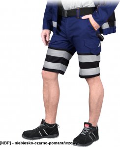 R.E.I.S. PROM-TS - Spodnie ochronne do pasa z krótkimi nogawkami PROM - niebiesko-czarno-pomarańczowy 3XL 1