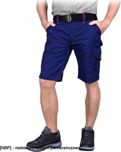 R.E.I.S. PROX-TS - spodnie ochronne do pasa z krótkimi nogawkami PROX, guzik, zamek, 4 kieszenie, odblaski, 65% - niebiesko-czarno-pomarańczowy 3XL 1