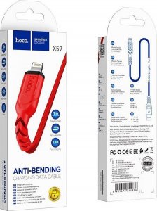 Kabel USB Hoco USB-A - Lightning 1 m Czerwony (6931474744876) 1