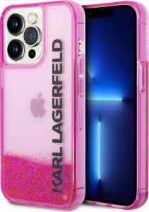 Karl Lagerfeld Karl Lagerfeld KLHCP14LLCKVF iPhone 14 Pro 6,1" różowy/pink hardcase Liquid Glitter Elong 1
