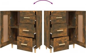 vidaXL Komoda, przydymiony dąb, 69,5x34x90 cm 9