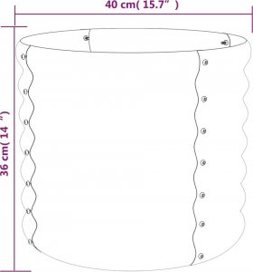 vidaXL vidaXL Donica ogrodowa, stal malowana proszkowo, 40x40x36 cm, antracyt 4