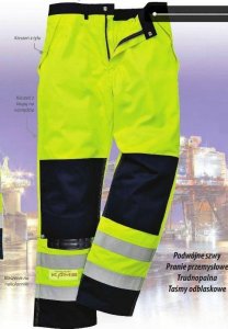 Portwest FR62 - Trudnopalne i ostrzegawcze spodnie robocze do pasa Multi-Norm 3XL 1