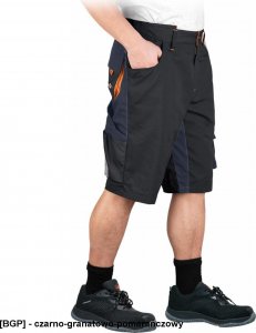 Leber&Hollman LH-NA-TS - spodnie ochronne do pasa - krótkie - czarno-granatowo-pomarańczowy L 1