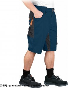 Leber&Hollman LH-NA-TS - spodnie ochronne do pasa - krótkie - granatowo-czarno-pomarańczowy L 1