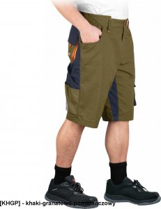 Leber&Hollman LH-NA-TS - spodnie ochronne do pasa - krótkie - khaki-granatowo-pomarańczowy 3XL 1