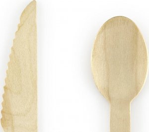 PartyDeco Sztućce drewniane - jasny niebieski 16 cm one size 2