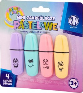 Astra Zakreślacze Mini pastelowe 4 szt blister 2
