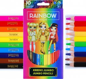 Astra Kredki ołówkowe jumbo 10 kolorów Rainbow High Astra 1