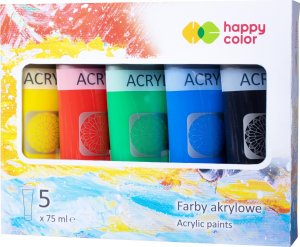 Happy Color Zestaw farb akrylowych 5 szt x 75 ml MIX A Happy Color 1