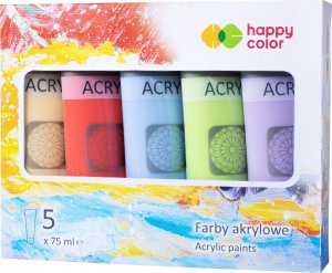 Happy Color Zestaw farb akrylowych 5 szt x 75 ml MIX B Happy Color 1