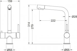 Bateria kuchenna Blue Water Crystal stojąca mosiądz (BW-5901730616583) 2