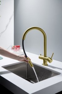 Bateria kuchenna Blue Water Cyrus stojąca mosiądz (BW-5901730616613) 6