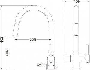 Bateria kuchenna Blue Water Cyrus stojąca stal szlachetna szczotkowana (BW-5901730616620) 2