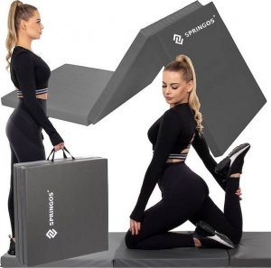 Springos Mata gimnastyczna 180 cm szary materac gimnastyczny UNIWERSALNY 4
