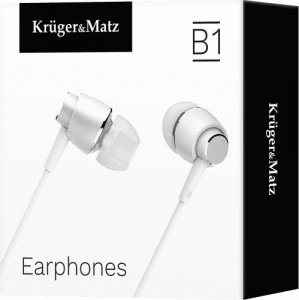 Słuchawki Kruger&Matz Słuchawki dokanałowe z mikrofonem Kruger&Matz B1 białe 3